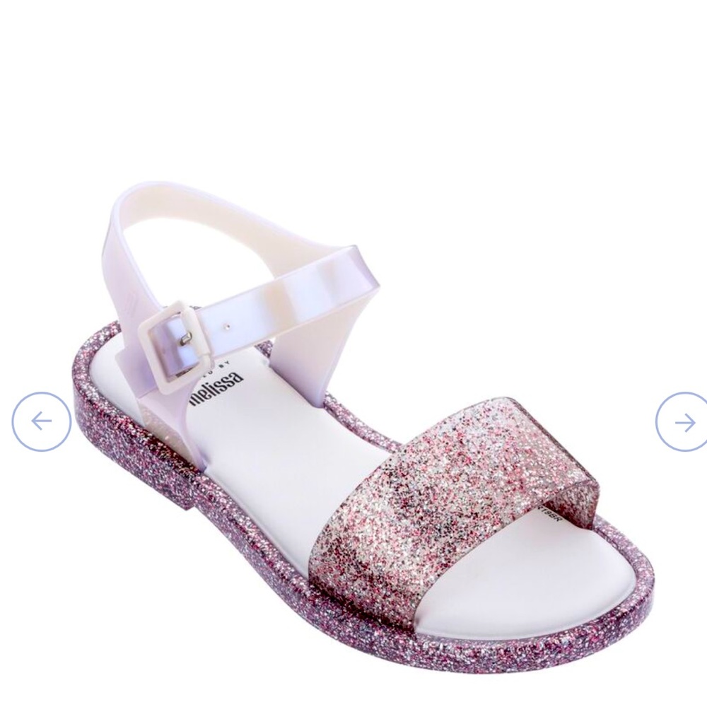 Mini Melissa Mini Mar Sandal Kid, Pink Glitter/Pearl Size 12